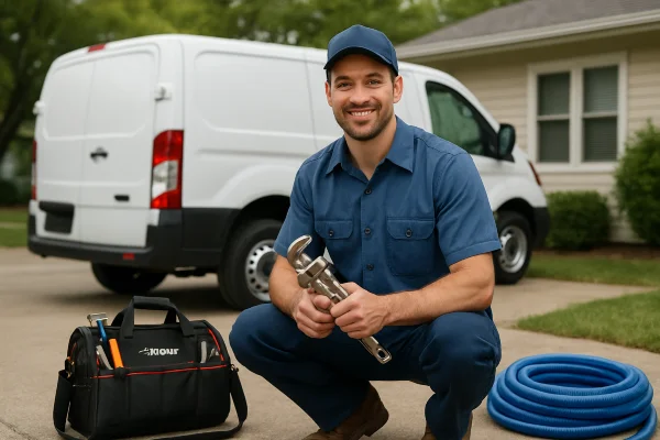 A male plumber smiling and posing to the camera from Quality Plumber Leander in Leander, TX - Best Water heaters in the market