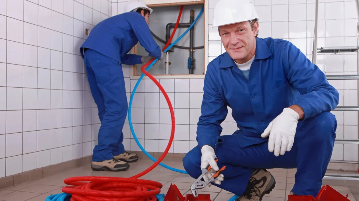 male plumber fixing a bathroom faucet from Quality Plumber Leander in Leander, TX - Emergency Plumbing Services