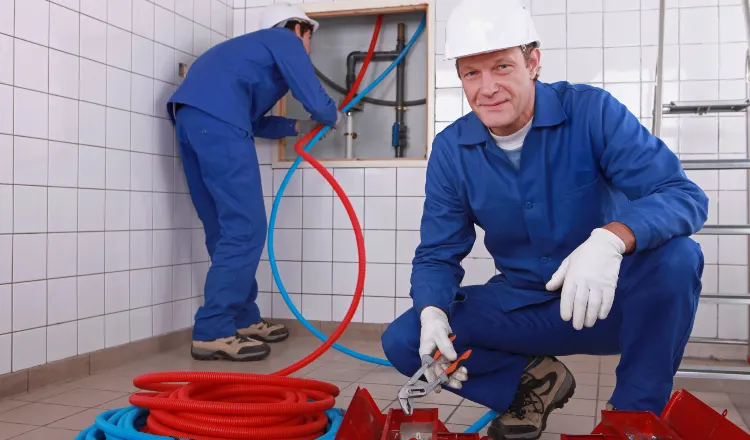 male plumber fixing a bathroom faucet from Quality Plumber Leander in Leander, TX - Emergency Plumbing Services