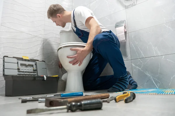a male plumber uncloging a sink from Quality Plumber Leander in Leander, TX - Emergency Plumbing Services