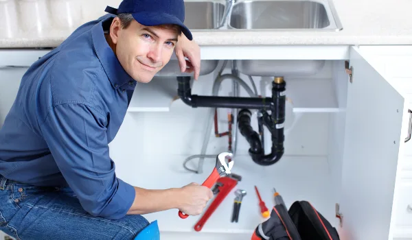 a plumber technician with a tool belt from Quality Plumber Leander in Leander, TX - Garbage Disposal Repair