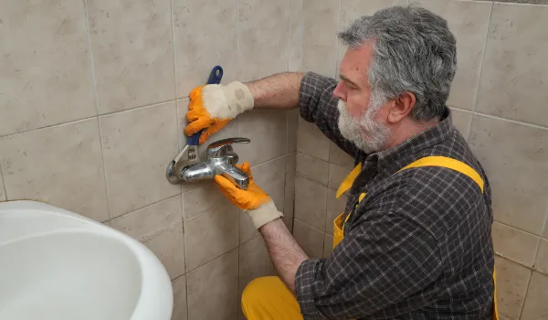 a male plumber technician smiling at the camera from Quality Plumber Leander in Leander, TX - water heaters repair replace plumber